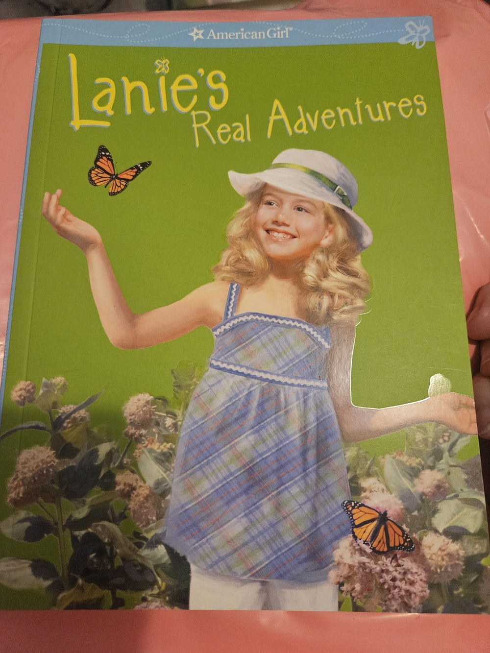 American Girl Lanie's Real Adventures Book - Green Cover with Blue Plaid Dress